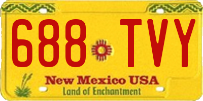 NM license plate 688TVY