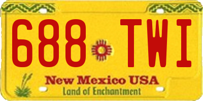 NM license plate 688TWI