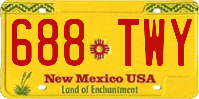 NM license plate 688TWY