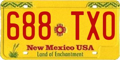 NM license plate 688TXO