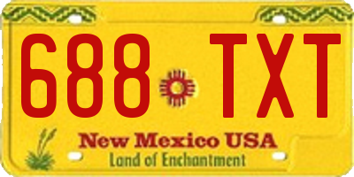 NM license plate 688TXT