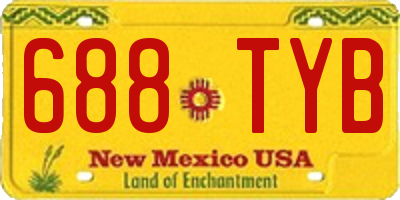 NM license plate 688TYB