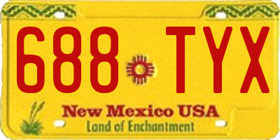 NM license plate 688TYX