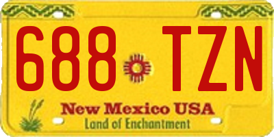 NM license plate 688TZN