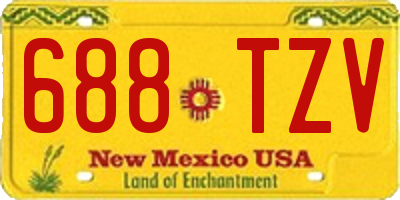 NM license plate 688TZV