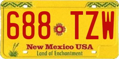 NM license plate 688TZW