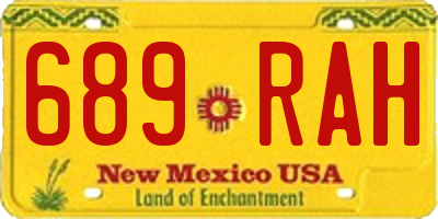 NM license plate 689RAH