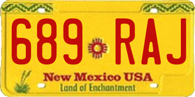 NM license plate 689RAJ