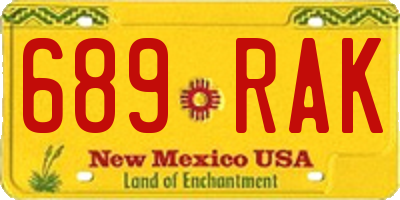 NM license plate 689RAK