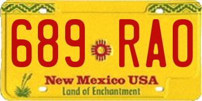 NM license plate 689RAO