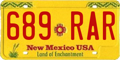 NM license plate 689RAR