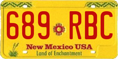 NM license plate 689RBC