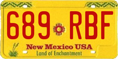 NM license plate 689RBF