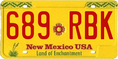 NM license plate 689RBK