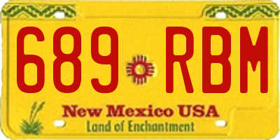 NM license plate 689RBM