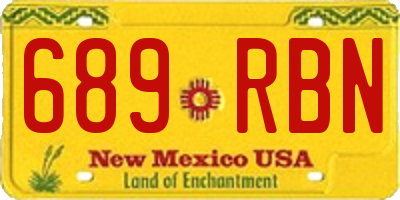 NM license plate 689RBN