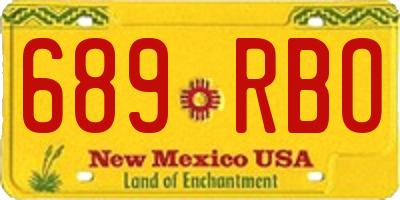 NM license plate 689RBO