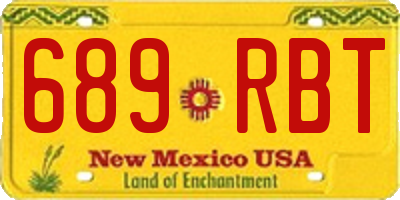 NM license plate 689RBT