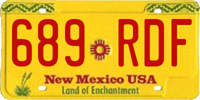 NM license plate 689RDF