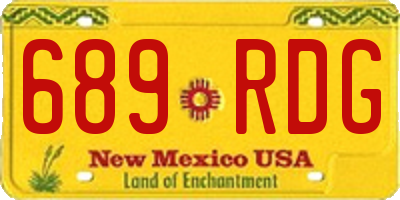 NM license plate 689RDG