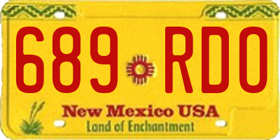 NM license plate 689RDO