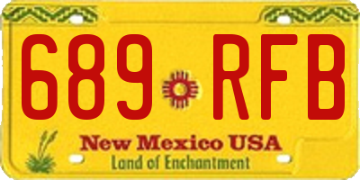 NM license plate 689RFB