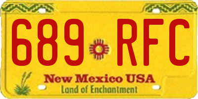 NM license plate 689RFC