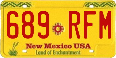 NM license plate 689RFM