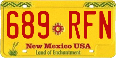 NM license plate 689RFN
