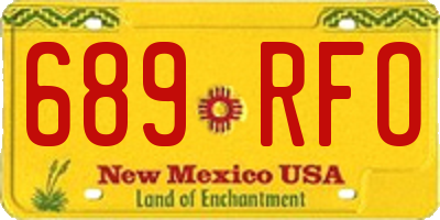 NM license plate 689RFO