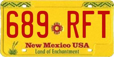 NM license plate 689RFT