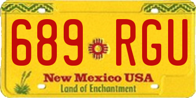 NM license plate 689RGU