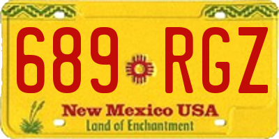 NM license plate 689RGZ