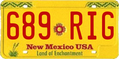 NM license plate 689RIG