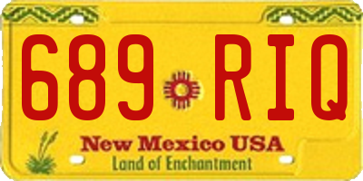 NM license plate 689RIQ
