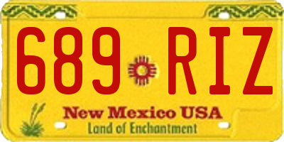 NM license plate 689RIZ