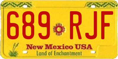 NM license plate 689RJF