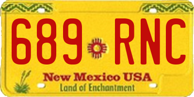 NM license plate 689RNC