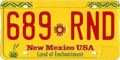 NM license plate 689RND