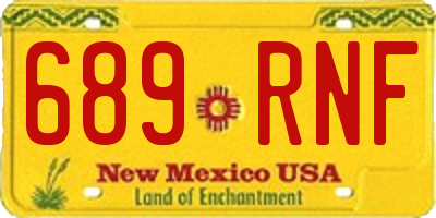 NM license plate 689RNF