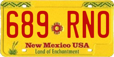 NM license plate 689RNO