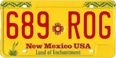 NM license plate 689ROG