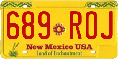 NM license plate 689ROJ