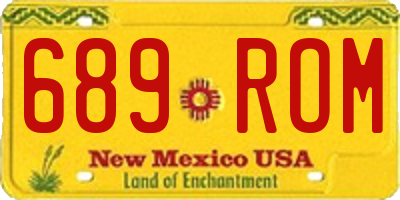 NM license plate 689ROM