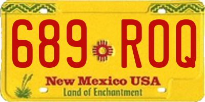 NM license plate 689ROQ