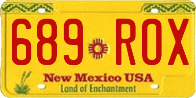 NM license plate 689ROX