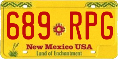 NM license plate 689RPG