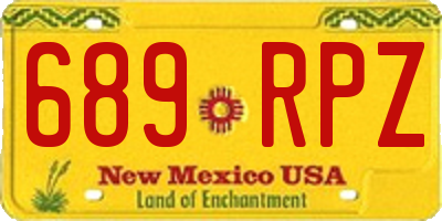 NM license plate 689RPZ