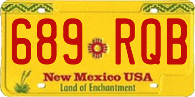 NM license plate 689RQB