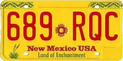 NM license plate 689RQC